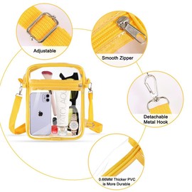 PNPGDYK Clear Crossbody Bag, Stadium Approved Clear Purse Bag With Adjustable Shoulder Strap, Messenger Bags Transparent Shoulder Bag for Concerts Sports Events Festival