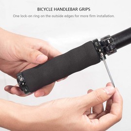 Bike Handlebar Grips, Non Slip Rubber Bicycle Handle Grip with Aluminum Lock, Bike Hand Grip for Scooter Cruiser Urban Bikes Tricycle MTB BMX Bicycle(Black)