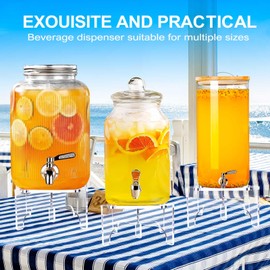 BESHIGH Acrylic Beverage Dispenser Stand Only, Fit Max 8.7 Inch Glass Drink Dispenser and Water Jug Holder, Plant Stand, Cake Display Stand for Parties and Catering Events