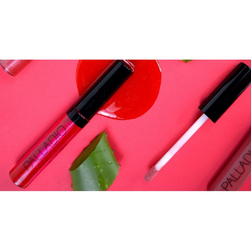 Palladio Lip Gloss, Brillo de Labios No Pegajoso, Ofrece Color