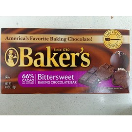 Baker's Bittersweet Baking Chocolate Bar, 4 Oz (6-Pack)