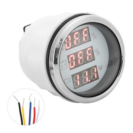 Boat Voltage Meter, 52 mm/2 in 3-in-1 Sea Water Level Indicator Water Level Indicator Waste Water Indicator Voltage Instrument 0-190Ω EU Standard (White)