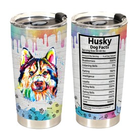 Limima Gifts for Husky Lovers for Christmas, Husky Gifts for Owners, Christmas - Birthday Gift Ideas for Husky Mom - Husky Lovers - Husky Dad, Husky Funny Facts Tumbler Cup Mug