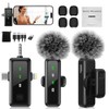 GARUISKY 3 en 1 Microfono Inalambrico de Solapa 2 Pack