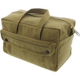 ARMYU Heavy Duty Small Tool Bag Tactical Cotton Canvas Mechanics Bag, 11" x 7" x 6", Coyote