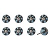 HomeRoots Set of Eight Blue And Gray Ceramic And Metal