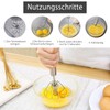 Semi-automatic stainless steel whisk, 2 pieces, stainless steel whisk for