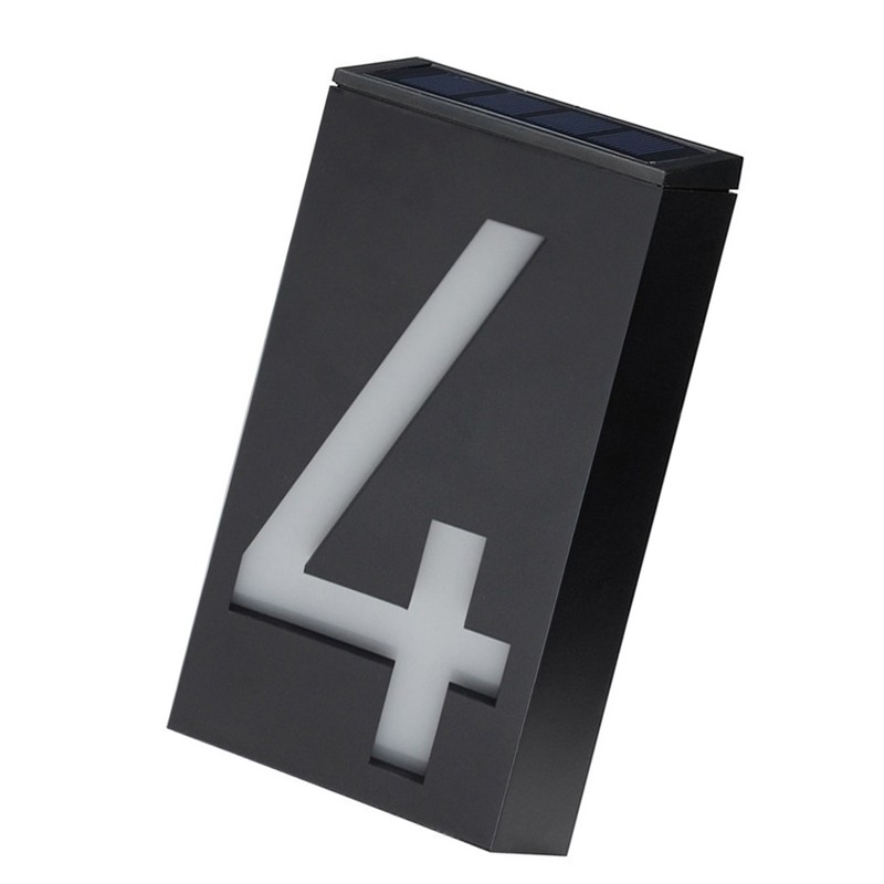 Solar House Number Solar Powered 1000mAh Rechargeable LED Illuminated Address
