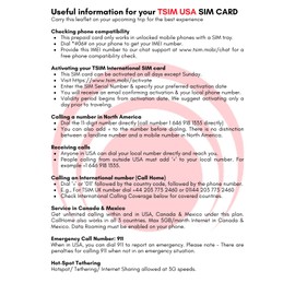 USA SIM Card for Travel to the US. Unlimited Local and International Calls/SMS. Call Home for Free! Updated 5G Plan with Hotspot/Tethering! (Unlimited+Canada/Mexico x 2 Months)