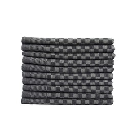 Müskaan Set of 10 Tea Towels, 100% Cotton, 50 x 70 cm, Black, 210 g/m², Kitchen Towels for Drying, Pit Towels for Cleaning, Lint-Free Tea Towels, Kitchen Towels Absorbent, Tea Towel