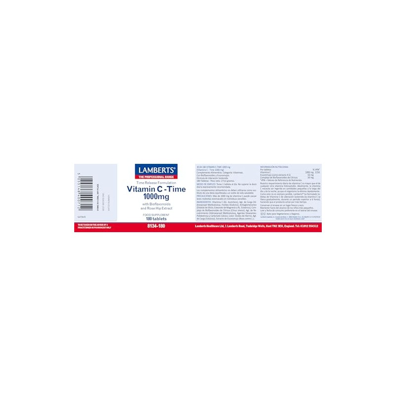 Lamberts Vitamin C-Time Release 1000milligrams 180 Tablets