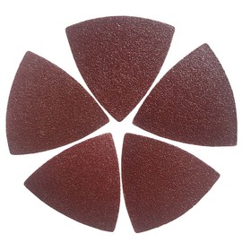 XXGO 60 Pcs 80 Grits 3-1/8 Inch 80mm Triangle Oscillating Tool Sanding Paper for Wood Sanding XG802080