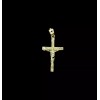JEWELZWORLD 10K Yellow Gold Diamond Cut Jesus Crucifix Cross Pendant,