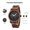 BOBO BIRD Men's Wooden Watch Analog Quartz Day Calendar Display
