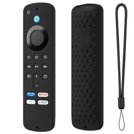 Hi Color Silicone Remote Cover for Firetv Stick 4K 2024 4th Gen/Firetv Stick HD Remote,Toshiba FireTV Protective Remote Cover (Black)