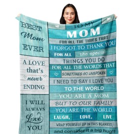 POQUSH Gift for Mom from Daughter/Son,Mom Gift Blanket 50"x40",Birthday Gifts for Mom,Best Mom Gifts,Mom Birthday Gifts,Best Mom Ever Gifts,Best/Good/Funny Gifts for Mom