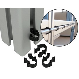 Clips for Cable Attachment to Construction Profile Quick Attachment with Push-Click Function Clamp Holder Cable Clip for Aluminium Profiles (I-Type Nut 8, Inner Diameter 7 mm, Black, 100, Quantity)
