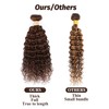 ALLRUN Brown Human Hair Bundles Curly 4 Bundles Curly Wave
