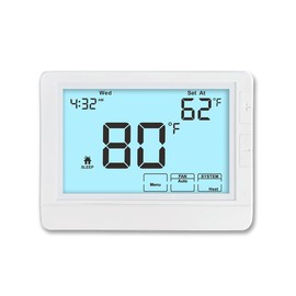 Programmable Thermostat for Home, Single-Stage Systems,1 Heat/1 Cool,7 Day, 5/1/1 Day,Auto Mode Switching, Extremly Large LCD Display, White Backlight