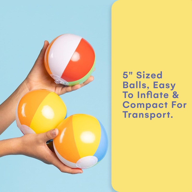 Top Race Mini Beach Balls Bulk Pack - 6 Inch