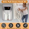 Attic Pull-Down Hook Kit with Adjustable Telescopic Rod and Ladder
