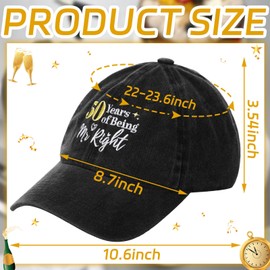 Ramede 2 Pcs 50th Wedding Anniversary Baseball Cap Gift for Couple 50th Wedding Anniversary Hat Gifts for Husband Wife Mr Mrs Multicolor