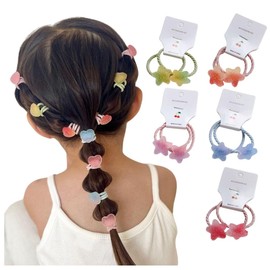 Gummy Rubber Set of 10 Mini Rubber Hair Elastic Hair Rubber Set for Kids, Baby, Dull Color, Cute, Korean, Stylish, Large, Mat, Hair Closure, Hair Accessories, Children, Kindergarten, Nursery,