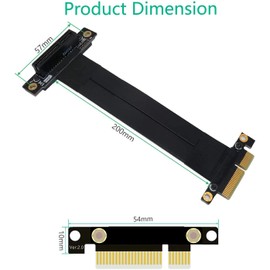 HLT PCI-e Express 3.0 Extension Cable With Gold-Plated Connector (4X 90 Degree, 20cm)