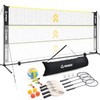 Patiassy 5.1ft-7.4ft Adjustable Height Volleyball Badminton Pickleball Net Set 17ft