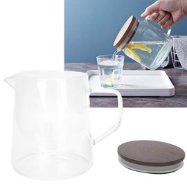 Kuuleyn Resistant Glass Water Carafe, 500ML Coffee Pot with Lid, Heat-Resistant Glass, Insulated Handle
