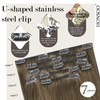 Honsoo Hair Extensions Real Human Hair Ash Brown Clip in