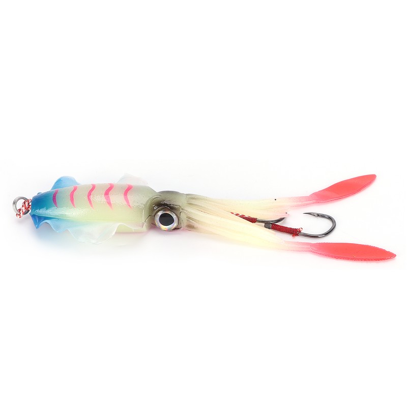 Fishing Squid Lure Octopus UV Luminous Squid Jigs with Hook