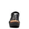 Clarks Women's Elleri Grace Wedge Sandal Black Leather 8