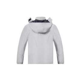 TEZO Mens Rain Jacket Waterproof with Hooded Hiking Coat Lightweight Windbreaker(SOLGY XL)