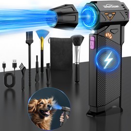 Westswan Compressed Air Duster, 210000RPM Electric Air Duster Equipped with Continuously Variable Speed, 320g Wind Pressure Turbo Blower, Rechargeable Cordless Jet Fan for Computer, Keyboard, Car Cleaning