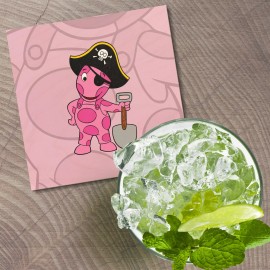 Unbranded The Backyardigans Cartoon Uniqua Pirate 4'' X 4'' Square Wooden Coaster