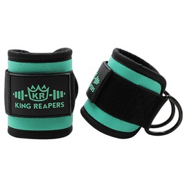 KING REAPERS Ankle Straps - Ankle Straps for Cable Machines - One Size Fit with Premium Padding, Glute Kickback Ankle Strap for Women & Men, Cable Attachments for Gym, Booty Workouts, Leg Extension & Hip Abductors (Mint Green)