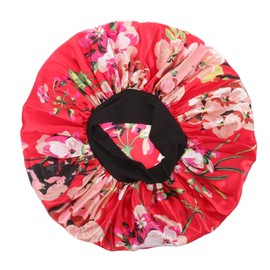 Ipetboom Pcs Elastic Round Sleep Hat Multifunctional Bath Cap Silk Bonnet for Women Wine