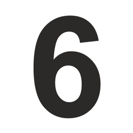 Number Stickers, Height 15 cm, Wheelie Bin Sticker, Desire Sticker, House Number, Letterbox, Numbers for Sticking, Outdoor, Weatherproof, Colour Black, Number 6