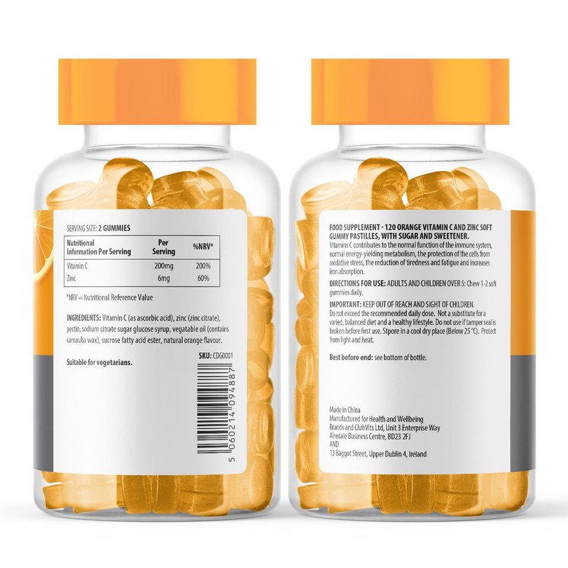 Vitamin C and Zinc Gummies by C Defence, Immunity, Vegan
