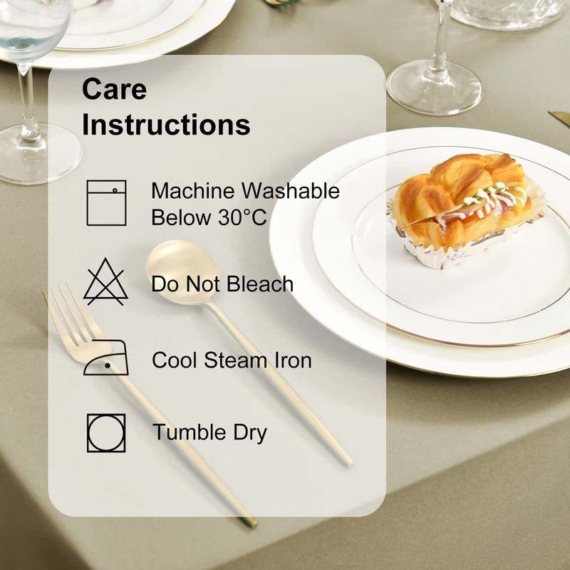 DWCN Table Cloth Wipeable Tablecloths Wipe Clean Tablecloth Rectangular Khaki