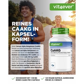 vit4ever CaAKG - 120 Capsules - 1100 mg - High Dose - 1100 mg Daily Dose