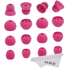 ALXCD Ear Tip for Tour2 Beats Tour Earphone, 8 Pair SML & Double Flange Durable Soft Silicone Replacement Ear Bud Eartip, Fit for Beats Tour Tour 2 Earphone [8 Pair](Pink)