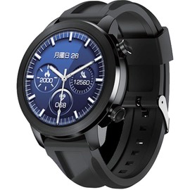 Yamazen QSW-01L(B) Smart Watch, Activity Meter, Wristwatch, Pedometer, IP68 Dustproof, Waterproof, Round Face, Full Color Screen, 1.28 Inches, SMS/Twitter/Line/Incoming Calls, Notifications