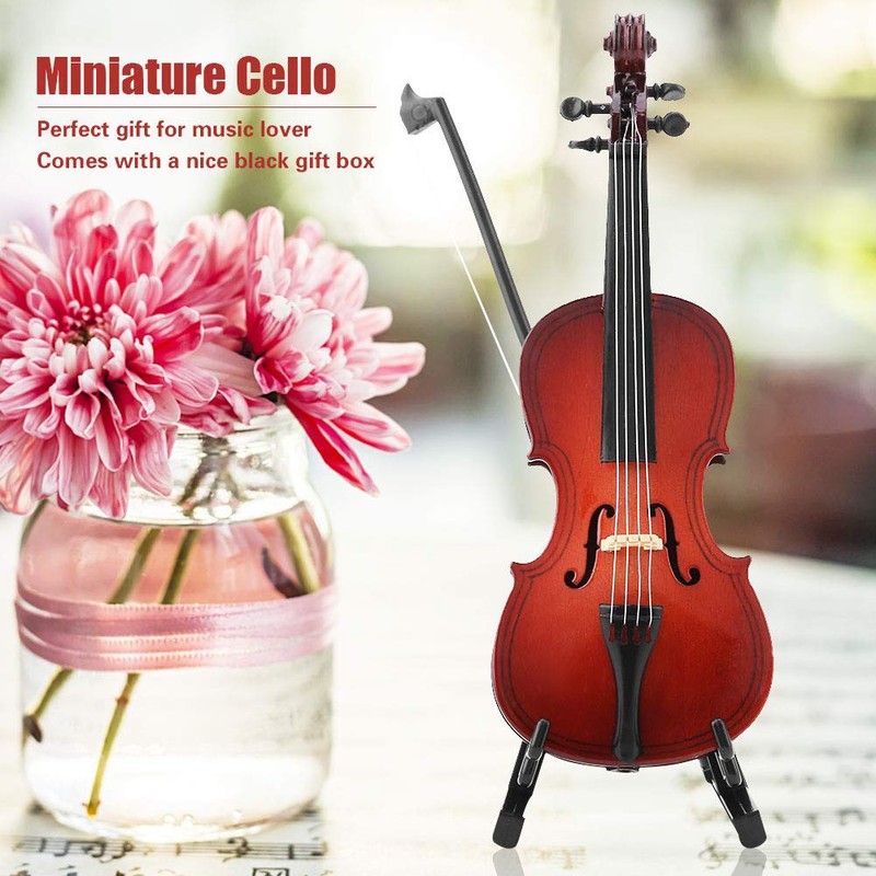 Miniature Cello 5.5 Inch Mini Cello Model with Wooden Musical