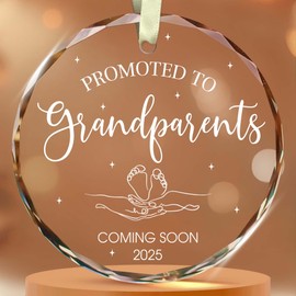 BSQUIELE Grandparents Gifts for Grandparents - First Time Grandparents Gifts - Grandpa Grandma 2025 Ornament - Pregnancy Announcement Gifts - Promoted to Grandparent Ornament