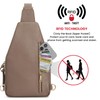 Kattee Small Leather Sling Bag for Women with RFID Blocking,Khaki