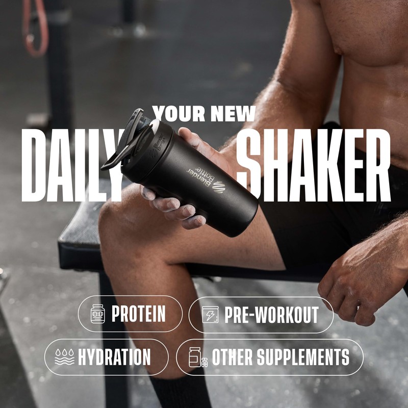 BlenderBottle Strada Shaker Cup Insulated Stainless Steel Water Bottle with