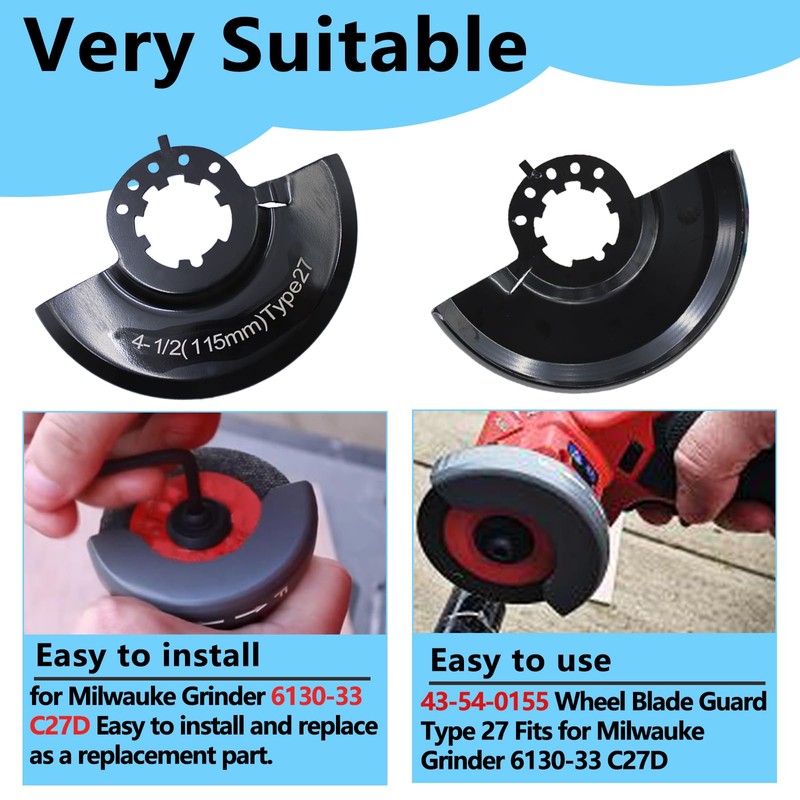 43-54-0155 Angle Grinder Wheel Guard Fits for Milwauke Grinder Guard