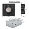 KnLnny Ware Black Recessed Lighting Square 4 inch 6 Pack,Canless